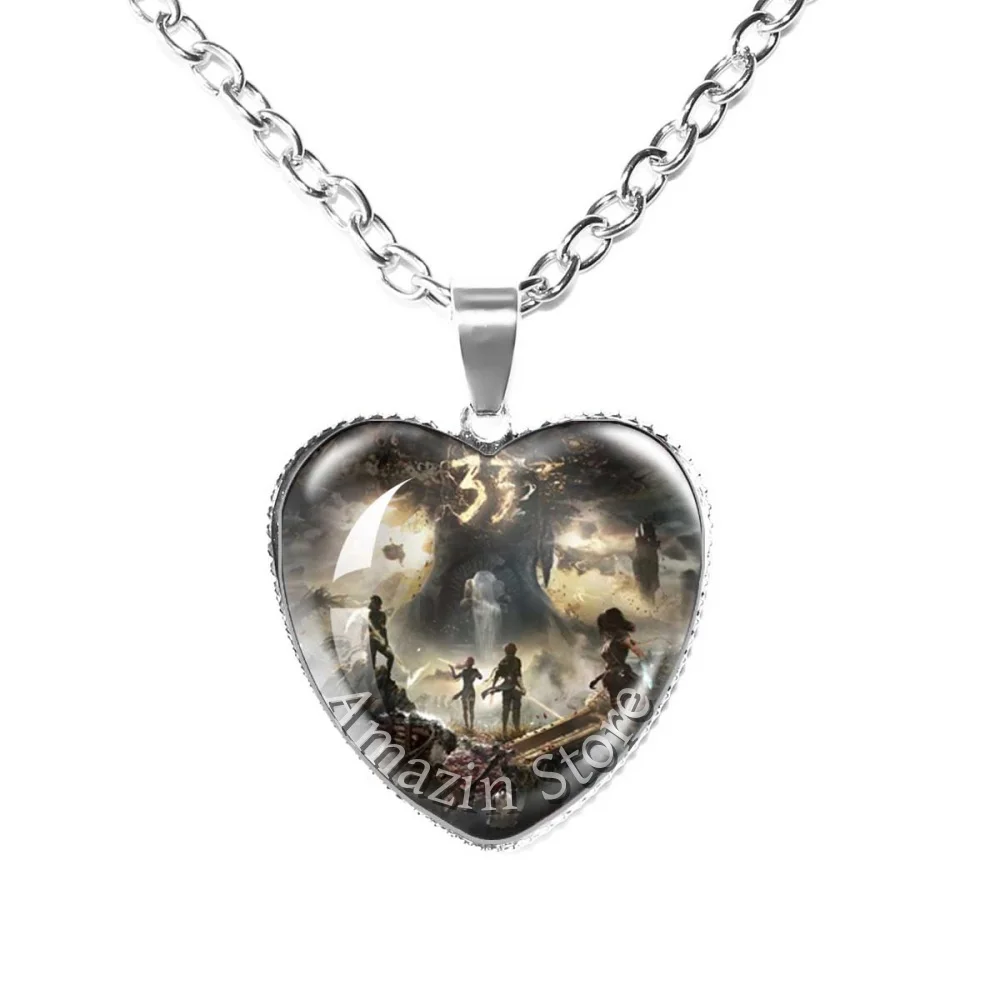 25mm Heart Necklace Hot Gamer Gustave Clair Obscur Expedition 33 Maelle x Gustave Fanart Pendant Gift for Game Fan JD012