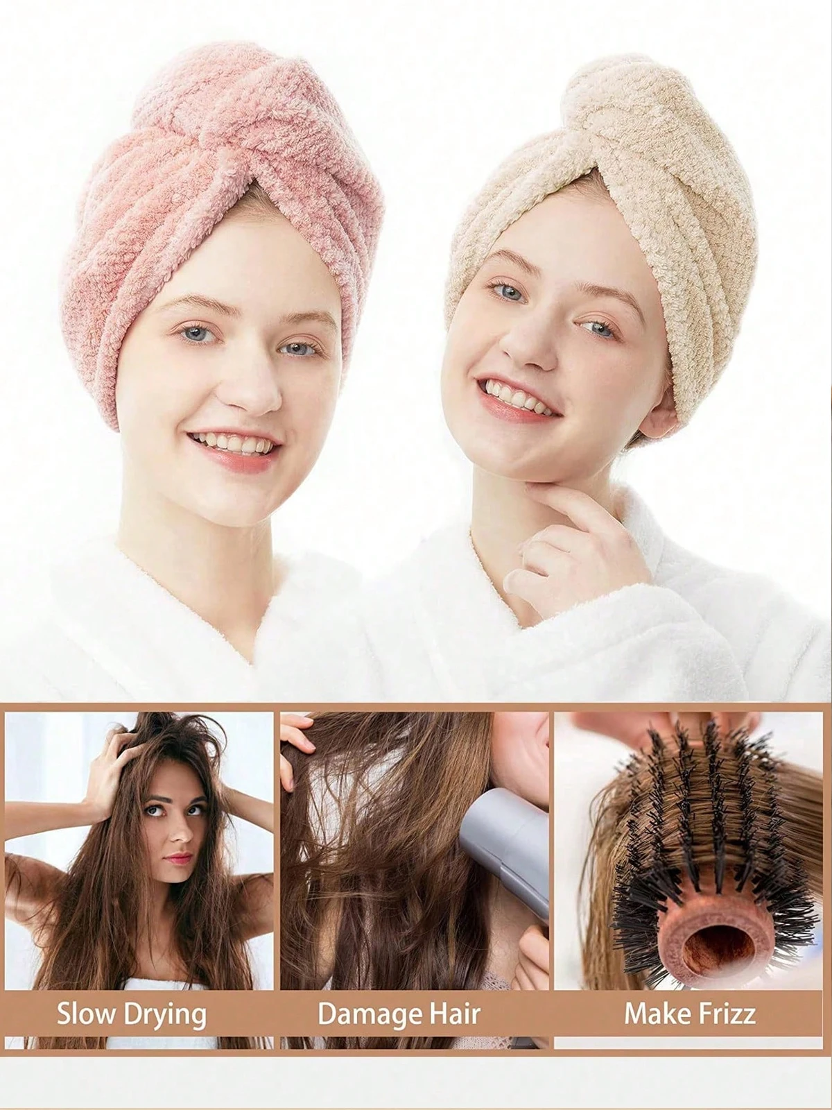 Coral Fleece Pineapple Grid Hair Drying Cap for Women Thickened Lengthened Turban Quick-Drying Hair Towel Absorbing Head Cover