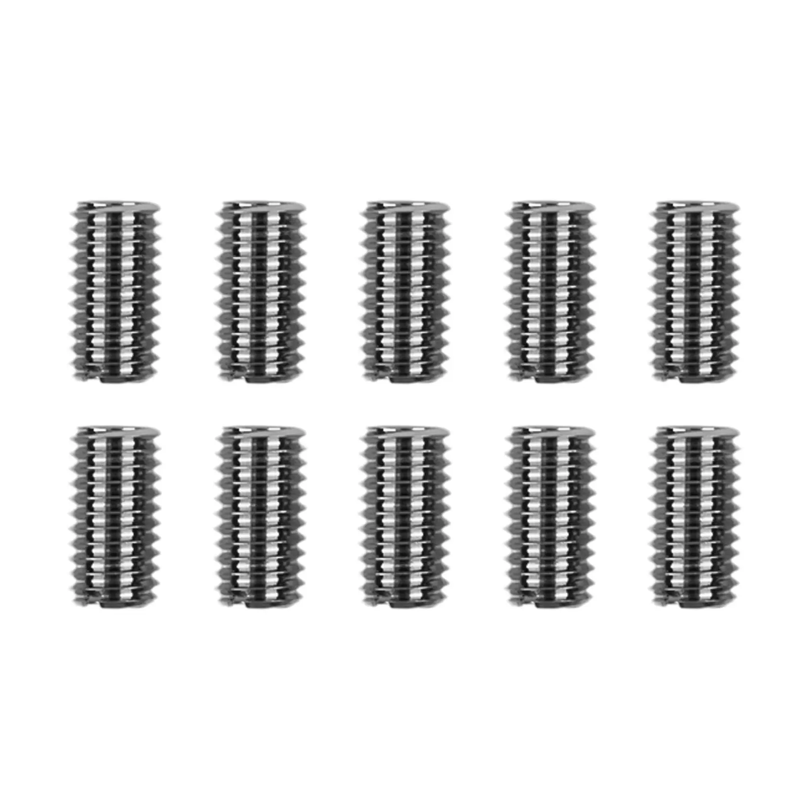 10 Pcs Thread Reducer Threaded Inserts Inner M6X1.0 Outer M8X1.25 Length 15MM Male Female Nut Stainless Steel Thread Repair Tool