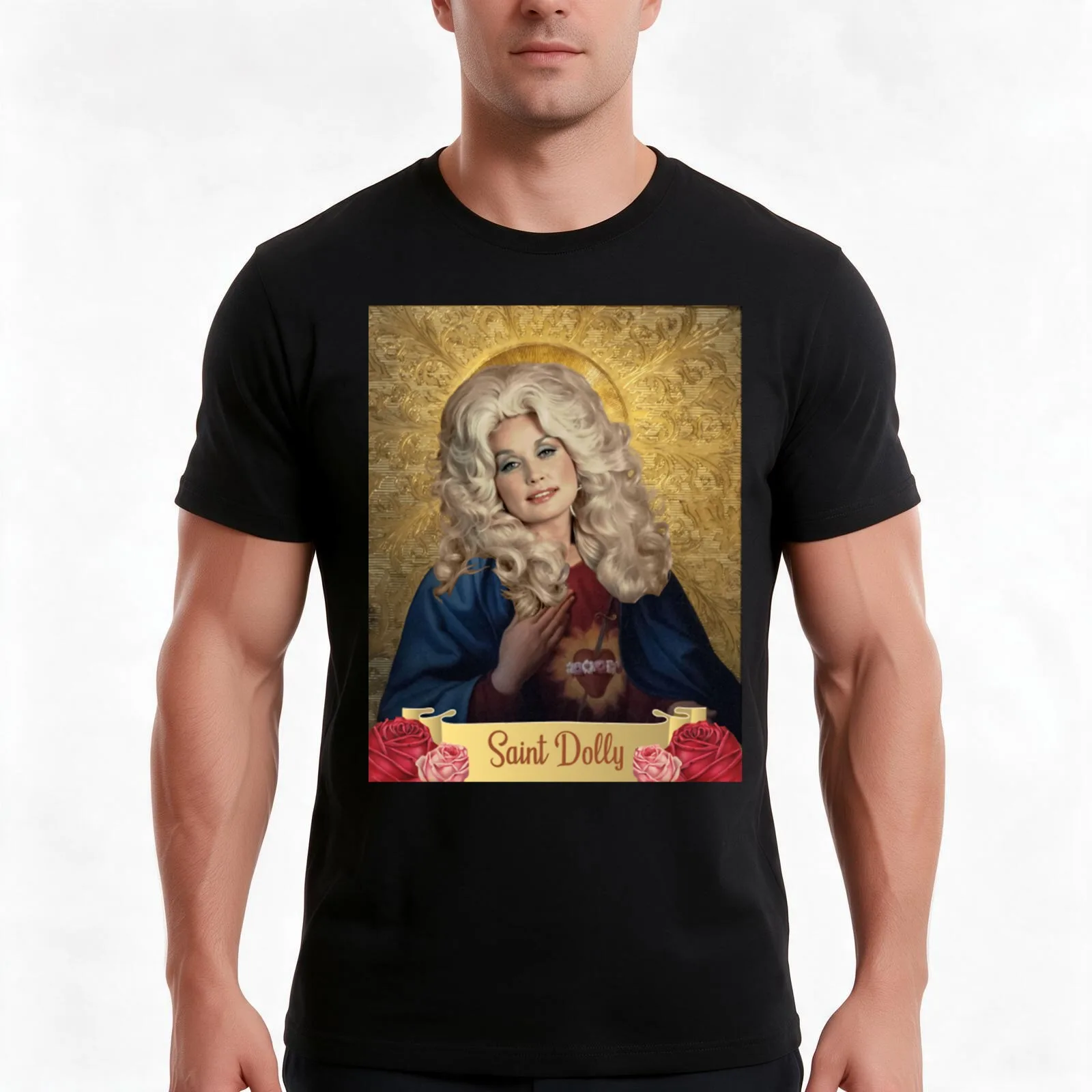 Saint Dolly Parton - Saint Doll T-Shirt, Summer Casual Cotton Tee, Oversized Streetwear Tops, Vintage Graphic Print, 100% Cotton