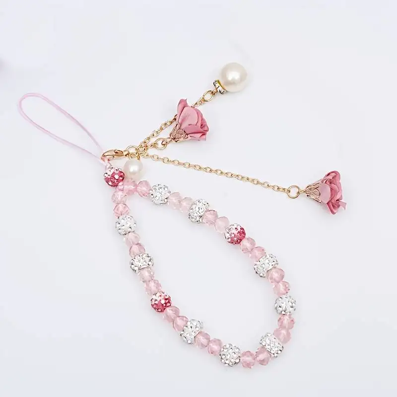 Gorgeous Crystal Flower Lanyard Phone Strap Charm