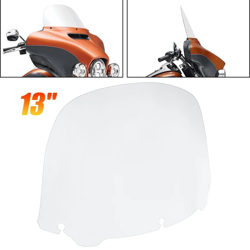 

13" Windscreen Motorcycle Windshield Wind Screen Deflector for Harley Davidson Street Glide Ultra Limited Tri Glide 14-23