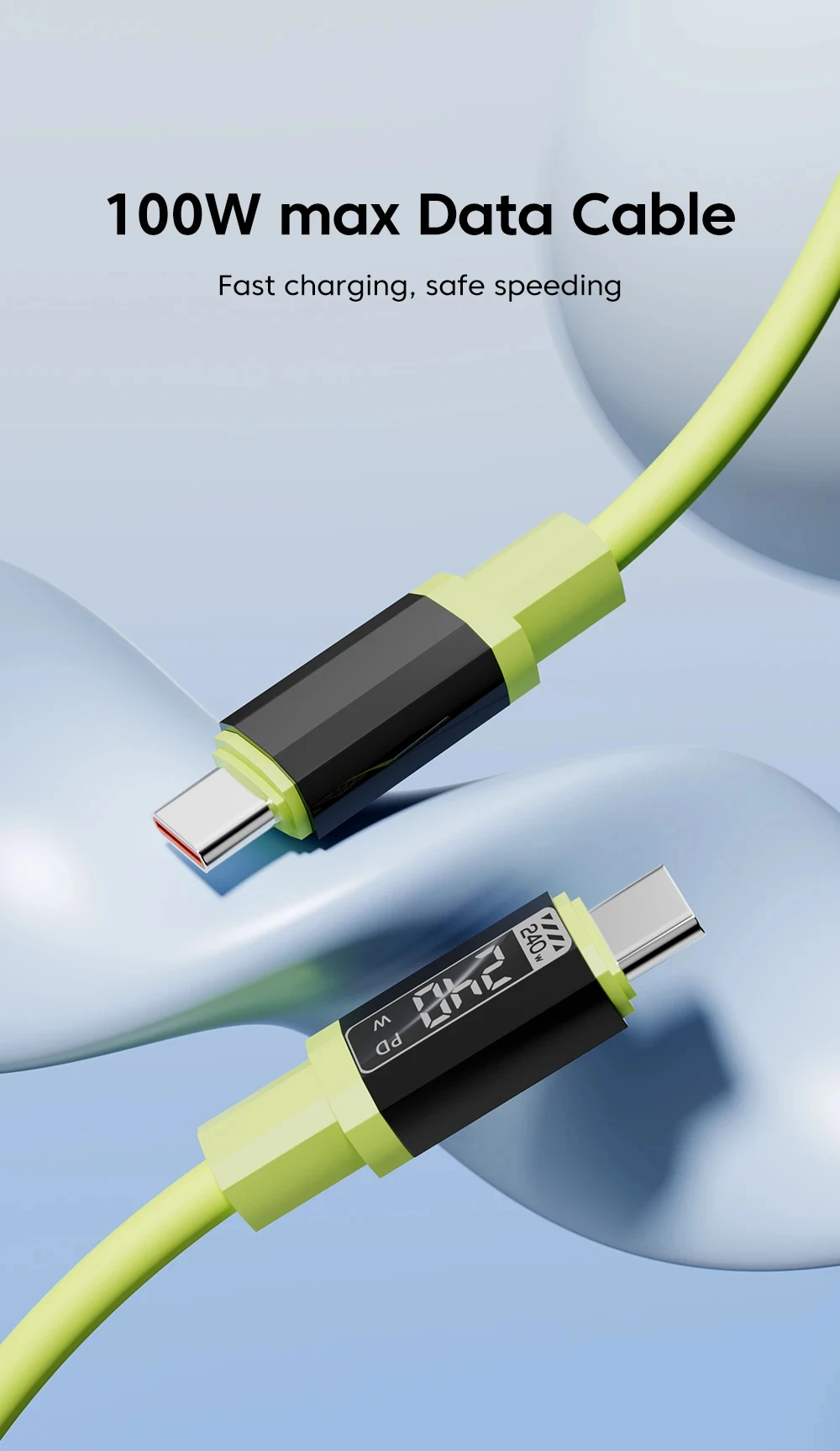 NNBILI 5 Stück 240 W Typ-C-Kabel, schnelles Ladekabel, Datenkabel für iPhone, Samsung, Xiaomi, Huawei, USB-C auf Typ-C, Schnellladekabel – Detail 1