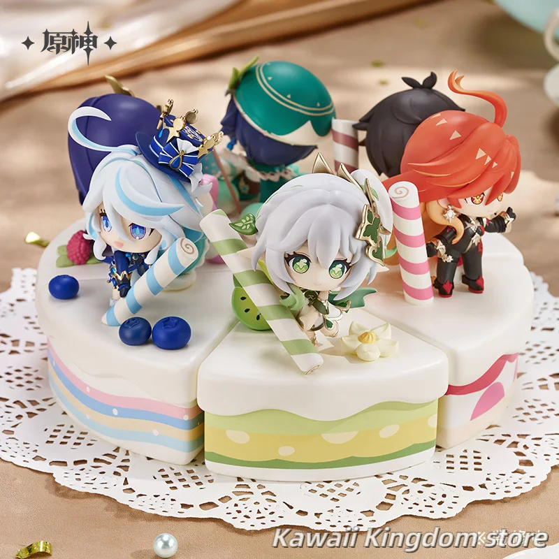 Presale Genshin Impact الرسمية Qilv Party Zhongli Raiden Shogun Nahida Furina سلسلة شخصيات كرتونية تمثال عمل الشكل