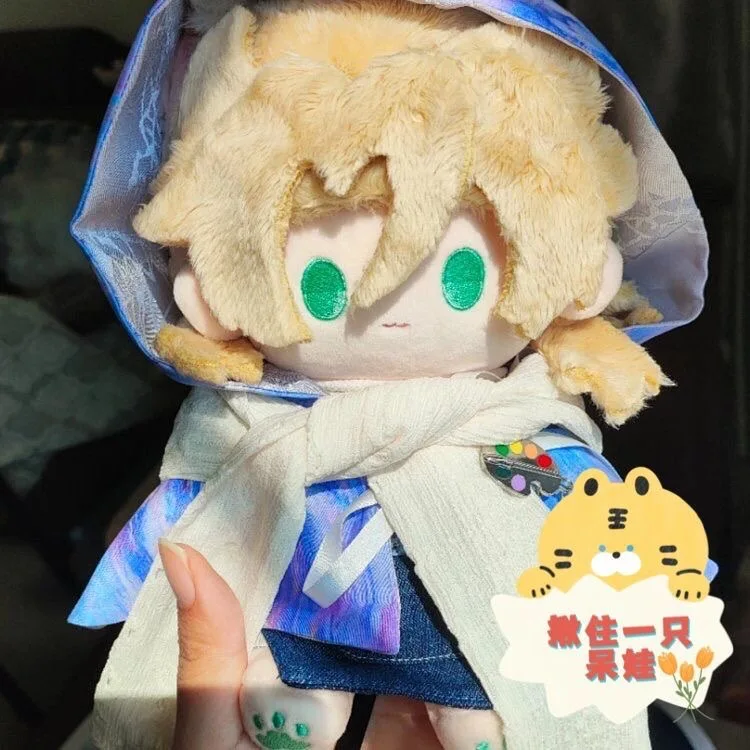 Anime Games Genshin Impact Albedo Cotton Doll Stuffed 20cm Cute Dress Up Cute Anime Model Doll Plush Toys Collection Gifts