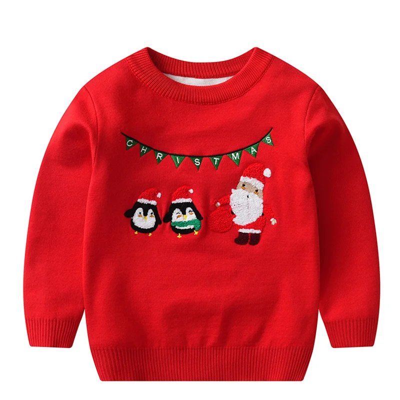 Baby Boy Girl Sweaters Kids Christmas Cartoon Knit Pullover Warm Sweaters Kids Clothes Autumn Winter Children Xmas Clothing