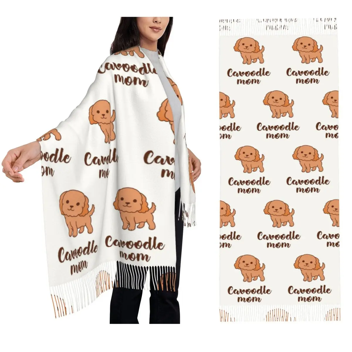 

Шарф с кисточками для женщин, мягкие теплые шали и накидки для мамы, длинная осенне-зимняя шаль