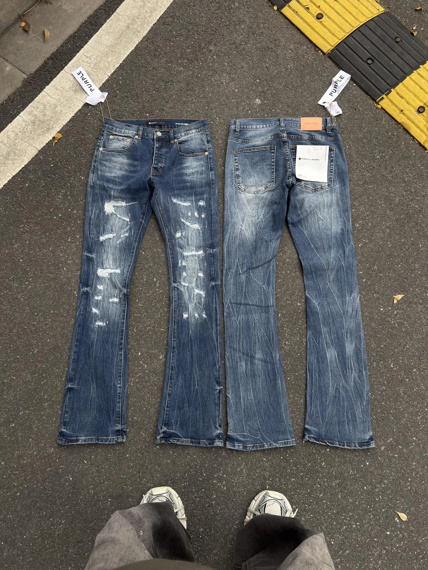 

Джинсы Waed Denim мужские и женские, с эффектом потертости, микро-клеш, устойчивые к деформации, облегающие, со средней посадкой, на молнии