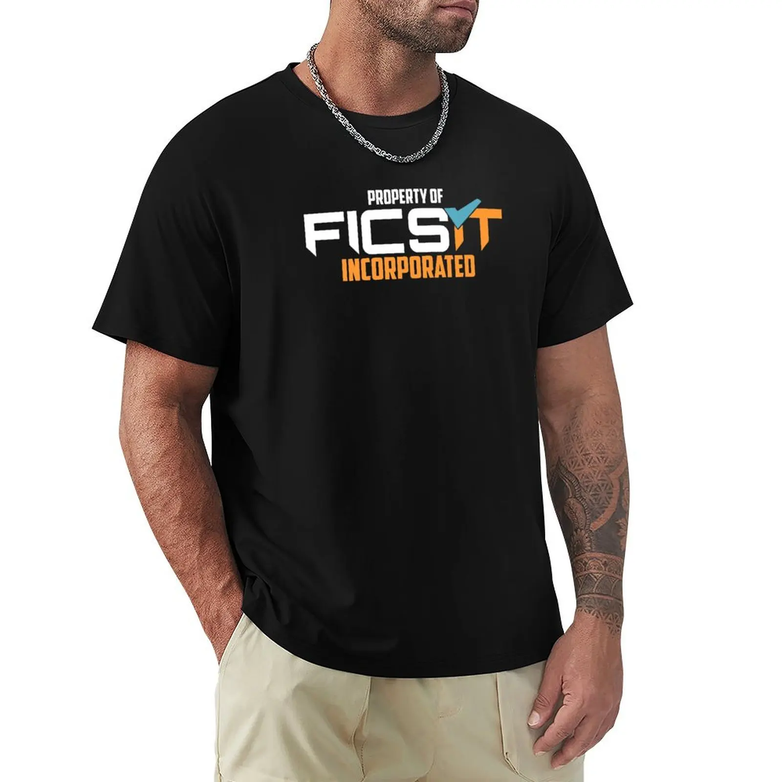Property of FICSIT Satisfactory Emblem T-Shirt Urban Casual Loose Fit Tee
