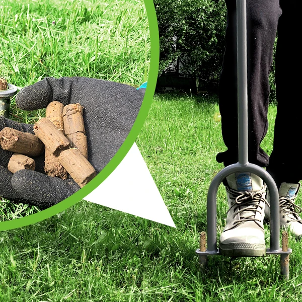 Lawn Coring Aerator Tool OEM&ODM Manual Plug Core Aerators Clean Tool Yard Aeration Tools With 2 Hollow Slots For Garden Lawns W