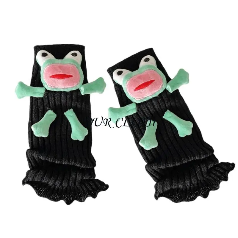 Modne kreskówkowe okładki dla zwierząt dla swobodnego lub imprezowego stroju kobiety dziewczyny słodkie nadziewane żaby nóg