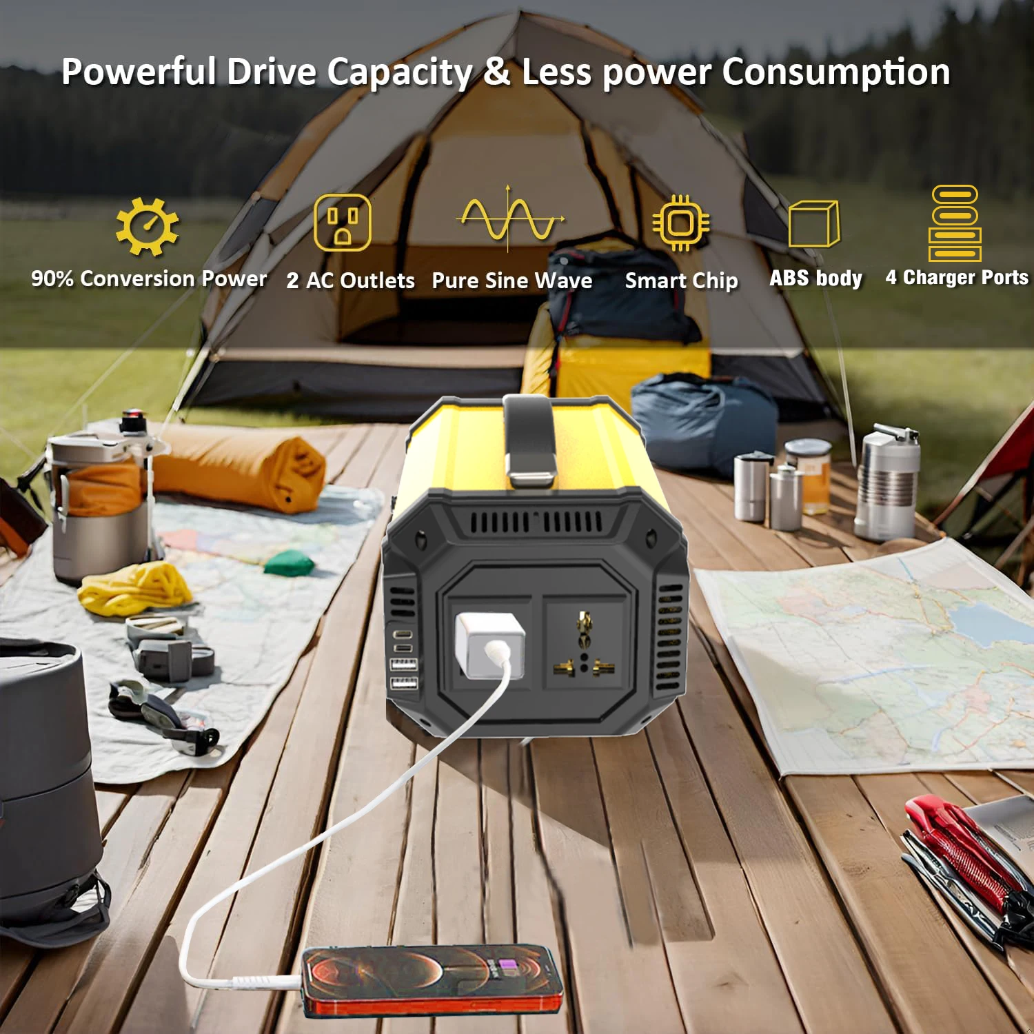 Pure Sine Power Inverter - 500W/800W/1000W DC12V To AC 220V Portable Heavy-Duty Converter for Cars, RVs & Outdoor Adventures