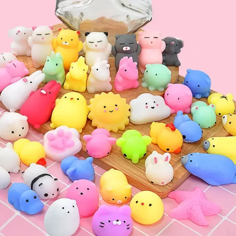 50-10PCS Kawaii Squishies Mochi Anima Squishy Toys For Kids Antistress Ball Squeeze Party Favors Stress Relief Toys For Birthday