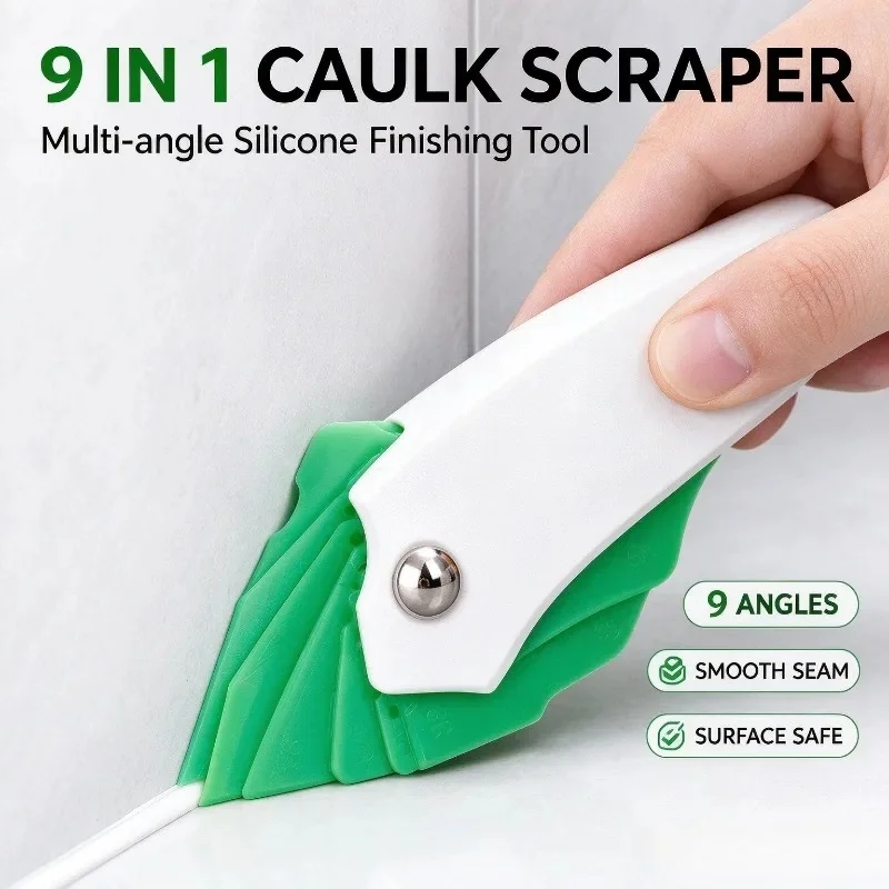 1pc 9-in-1 Caulking Tool, Silicone Sealant Finishing Spatula, Grout Edge Remover for Tile & Window Seams