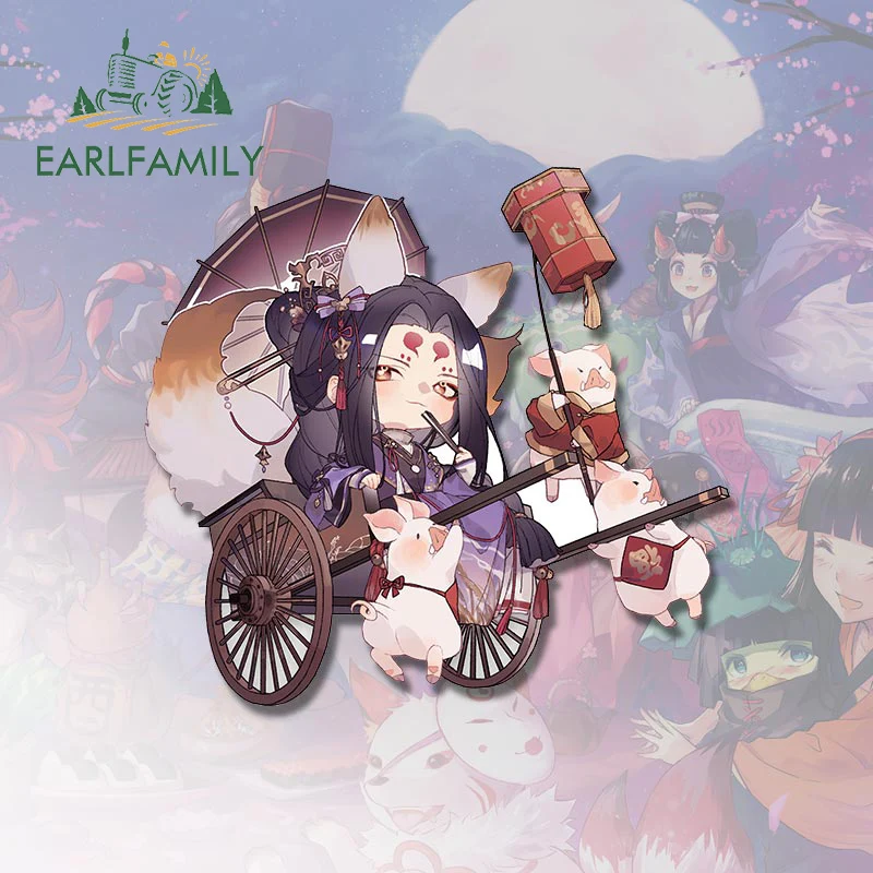 EARLFAMILY 13cm x 12cm for Onmyoji Game Tanuki Chibi Funny Car Stickers Waterproof Vinyl Decals Occlusion Scratch Car Styling