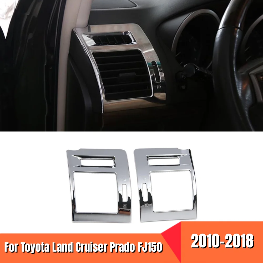 

For Toyota Land Cruiser 150 Prado LC150 FJ150 2010-2018 Interior Air Conditioner Vent Cover Trim ABS Chrome Car Accessories 2PCS