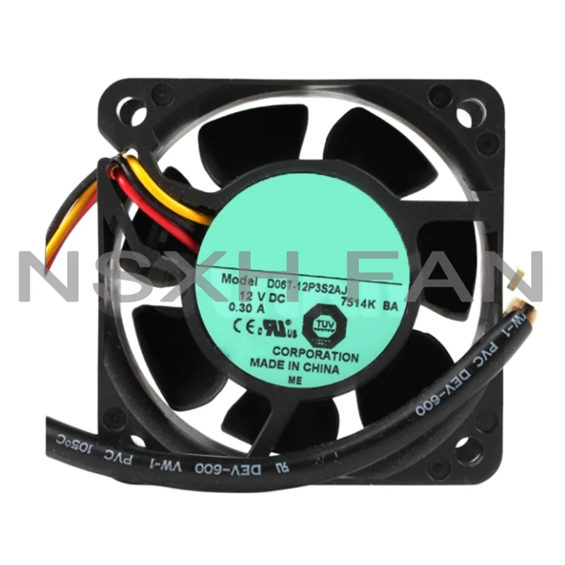 

NEW 6025 DC12V 0.30A Frequency D06T-12P3S2AJ LED Cooling Fan