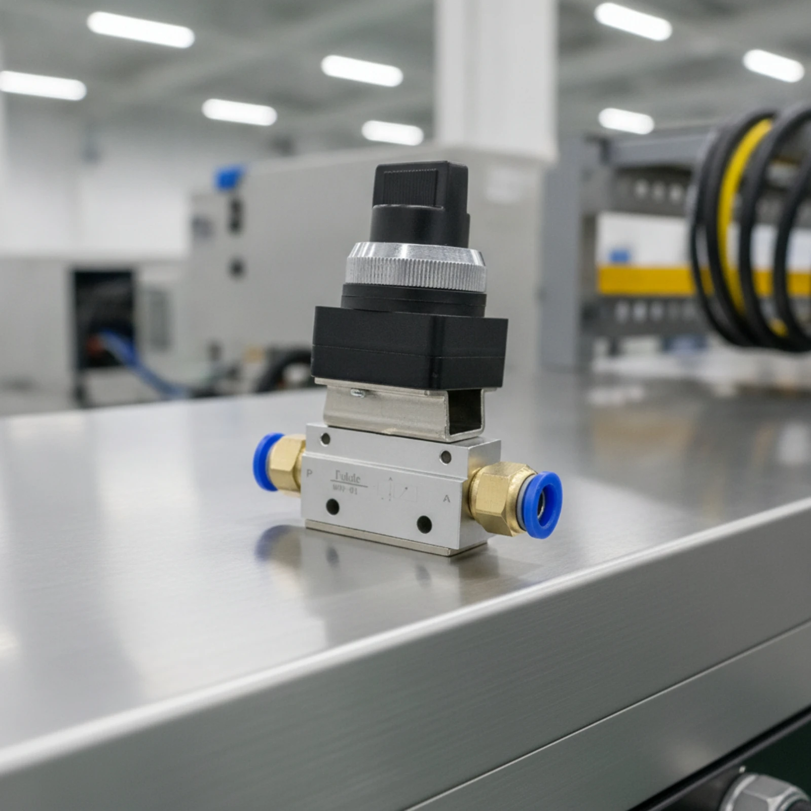 Vanne pneumatique avec bouton, vanne à bouton-poussoir compacte, momentanée, filetage 13 mm, pour techniciens, projets d'automatisation