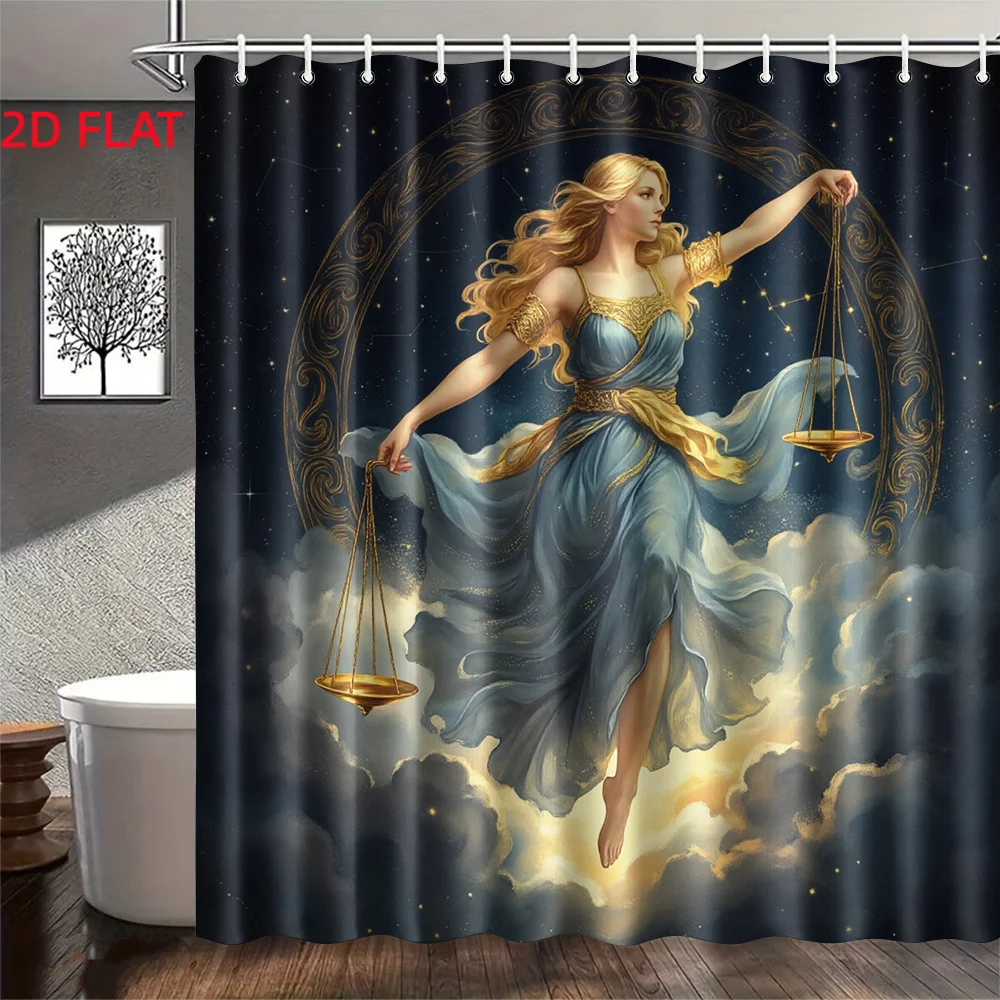 Elegant Cosmic Goddess Shower Curtain Bathroom Decor Fantasy Celestial Art Stars Constellation Luxury Home Tapestry Print - view 5