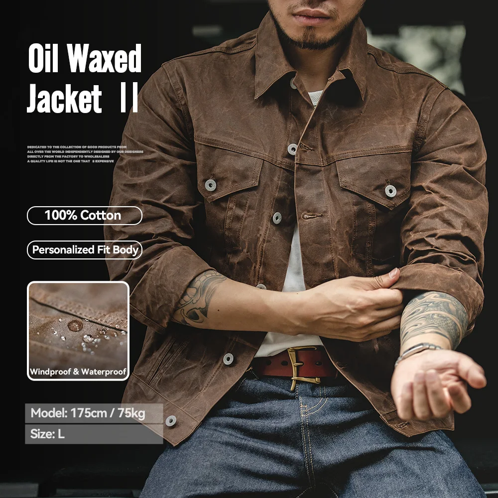 Maden Retro Safari Jacket Men's Cotton Waterproof