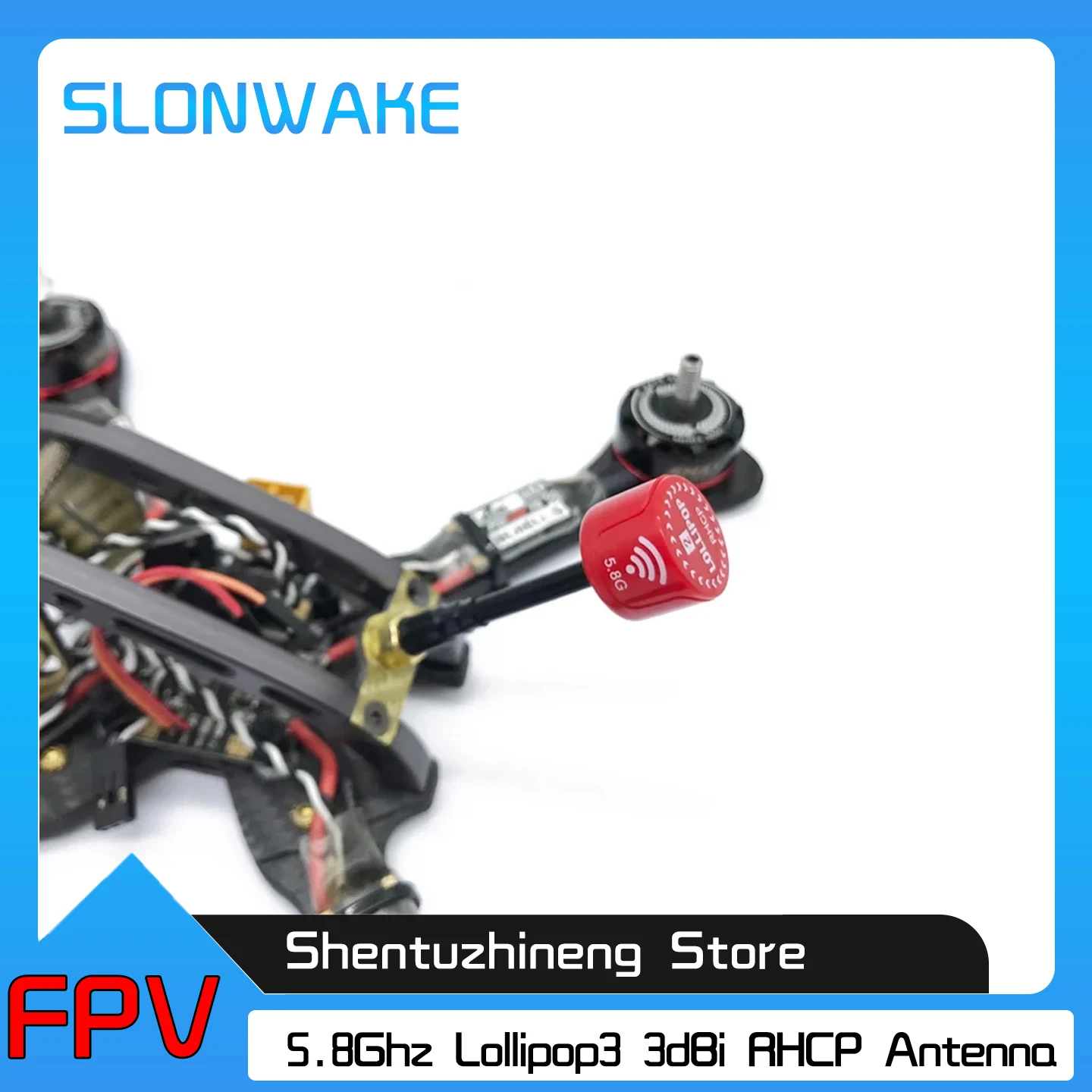 Lollipop3 FPV 5.8G Antenna RHCP High Gain3dbi SMA/RP-SMA Black/Red FPV Antenna Stable for Racing Drone Video Transmission