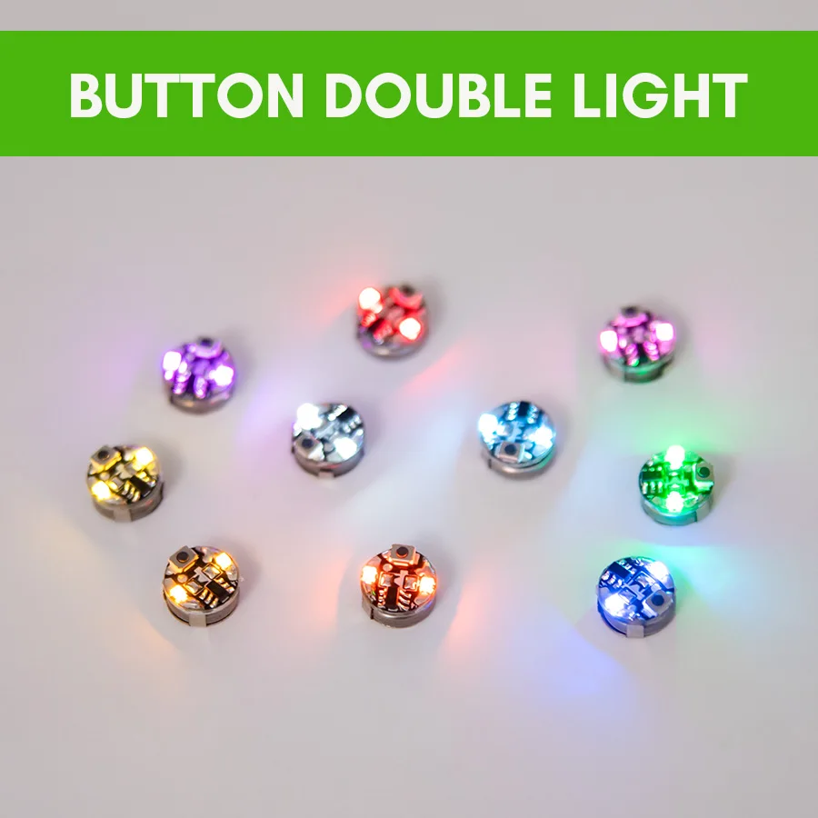 3pcs Double Led Lamp Model Key Button Wireless Light Diy Model Making Toys for Cars/Robots/Decoration/Diorama With Battery