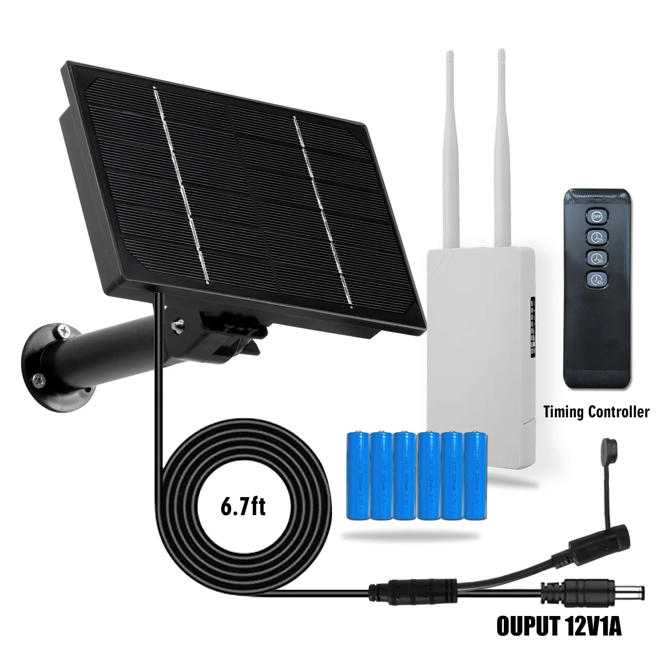 Sistema de segurança doméstica sem fio ou telefone, Roteador 4G, Energia Solar, Wi-Fi, ao ar livre, 18650 Bateria, GSM Cartão Sim, 12V1A, RF433,