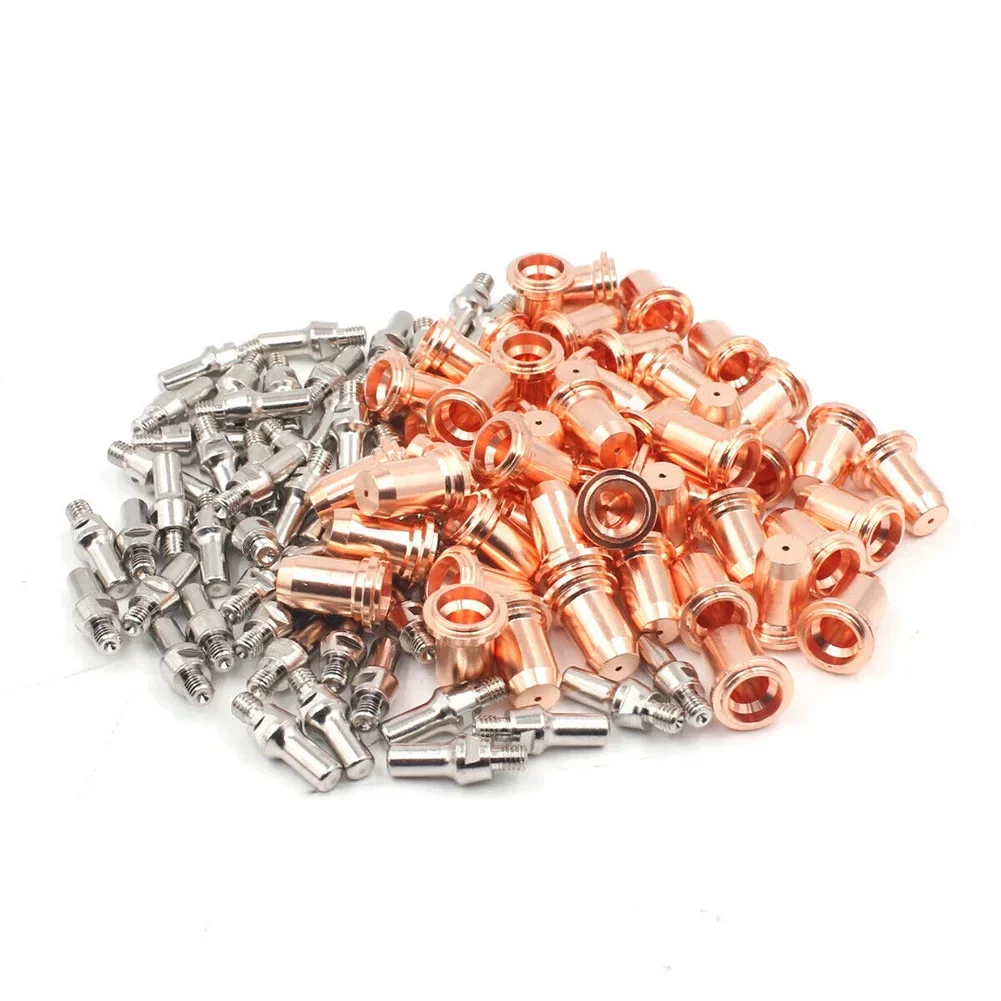 

200pcs 52582 Electrode 51313 1.0mm Plasma Nozzle 40-60A For IPT-60 PT60 PT40 IPT-40 Torch Copper Hafnium Welding Equipment Parts