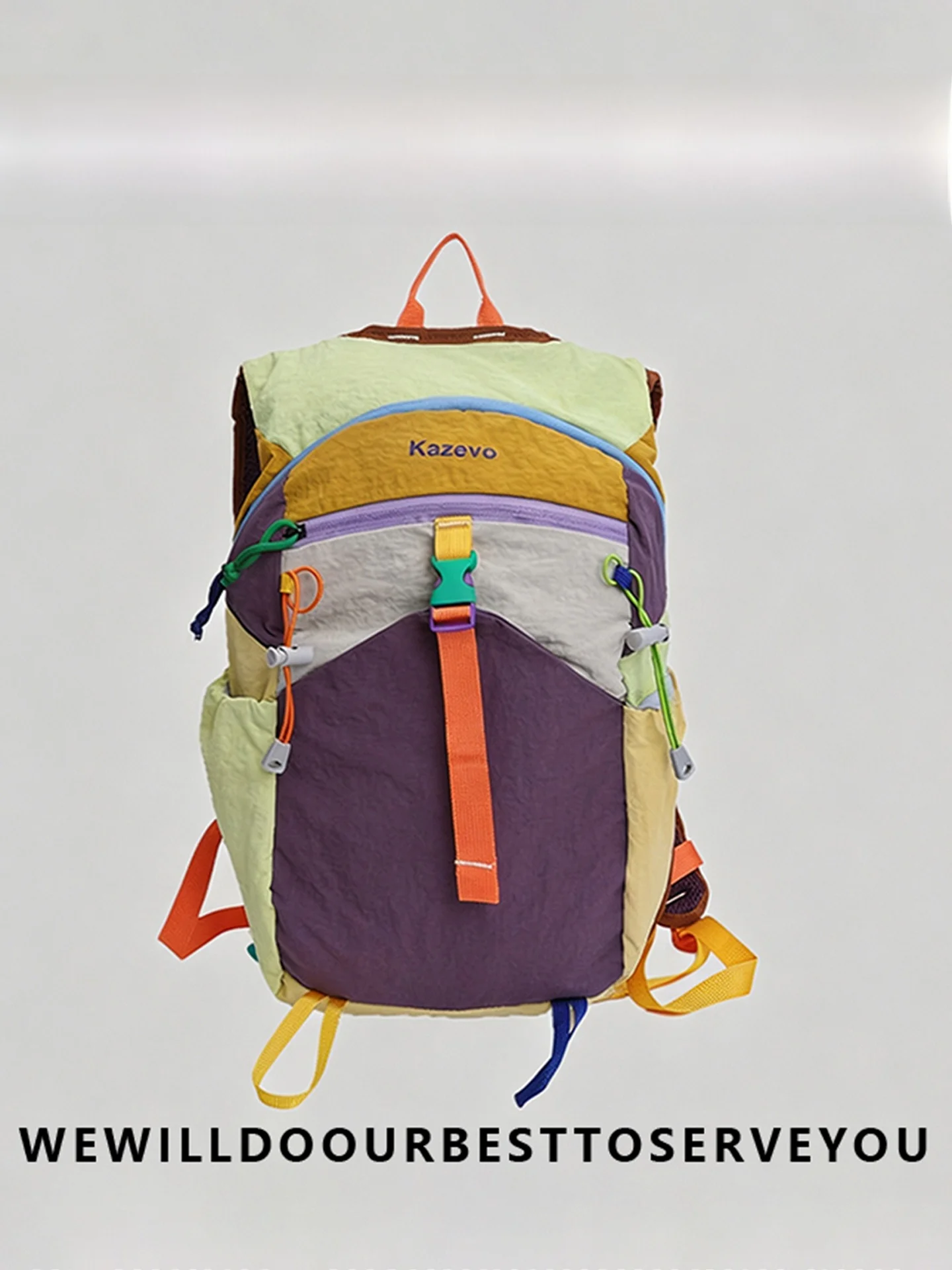Dopamine Color Block Large Capacity Lightweight Outdoor Climbing Bag Women's Travel Backpack Student Bookbag JIFANPAUL Brand