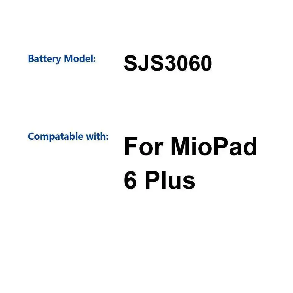 

Tablet Battery SJS3060 Fast Charging 3060Mah Long-Lasting For Miopad 6 Plus