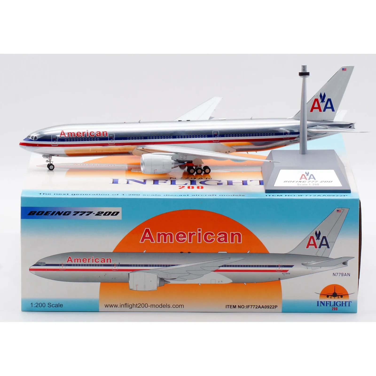 IF772AA0922P Alloy Collectible Plane Gift INFLIGHT 1:200 American Airlines Boeing B777-200 Diecast Aircraft Jet Model N779AN