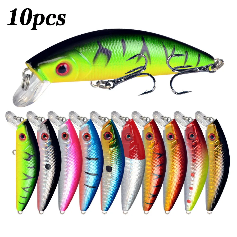 

10 шт., плавающая рыболовная приманка для гольяна, воблеры, приманка для плавания, искусственная жесткая приманка для щуки, окуня, троллинга, воблер для рыбалки Pesca