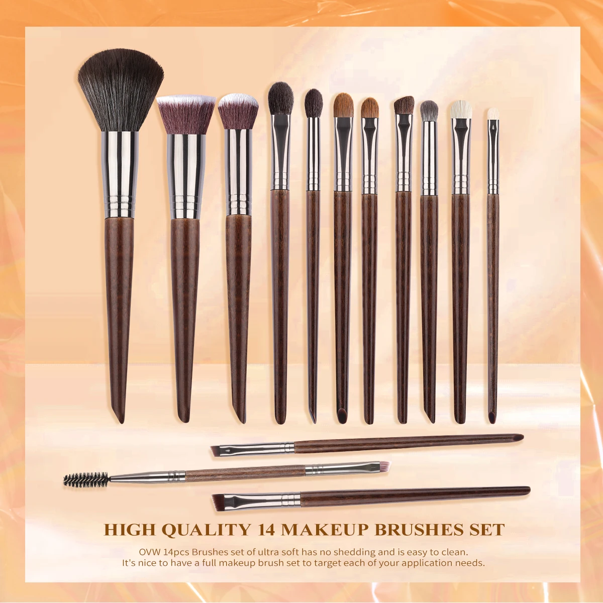 OVW 14PCS Makeup Brush Set Eyeshadow Highlight Blusher Brush For Woman Powder Foundation Cosmetics Brush