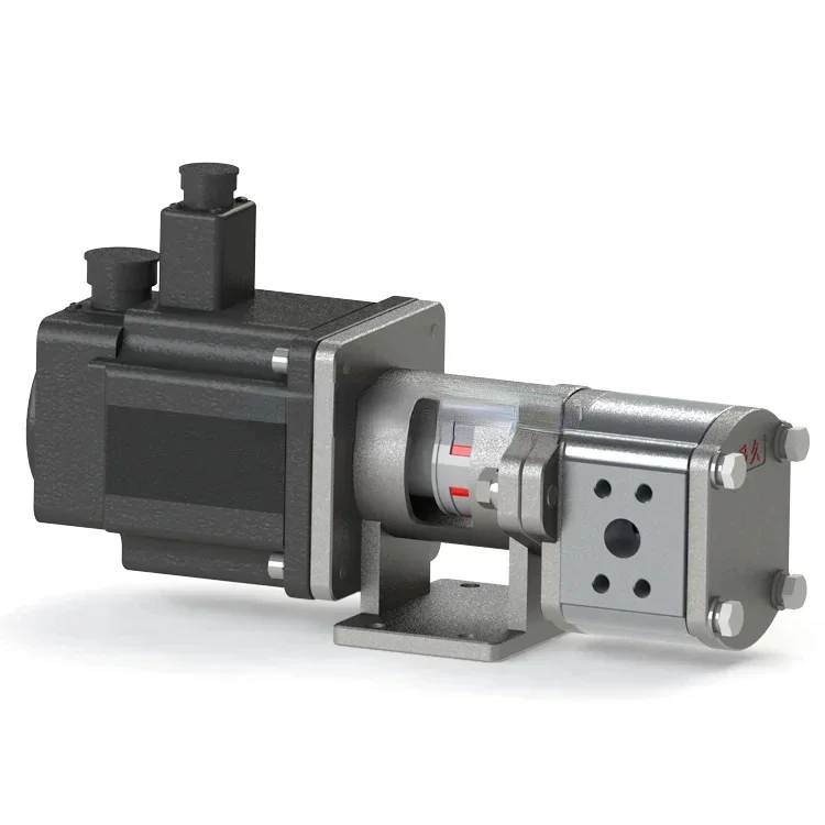 Medium pressure silent spiral gear pumps for press conditions