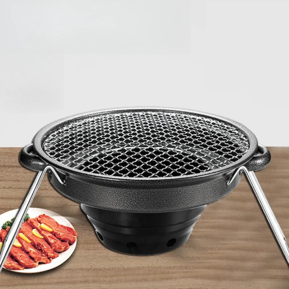 

KOSUN уличная печь для барбекю, внутренняя угольная огонь, круглая толстая печь для барбекю, печь для барбекю для пикника, кронштейн для кемпинга, печь для барбекю