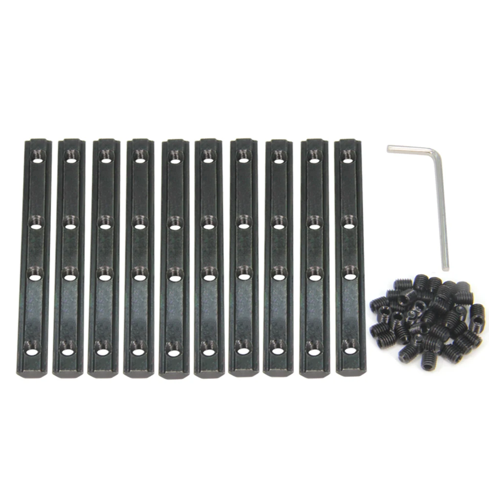 

10pcs Black Straight Line Connector Length 3.9inch Joint Bracket with Screws for 20Series T Slot 6mm Aluminum Extrusion Profile