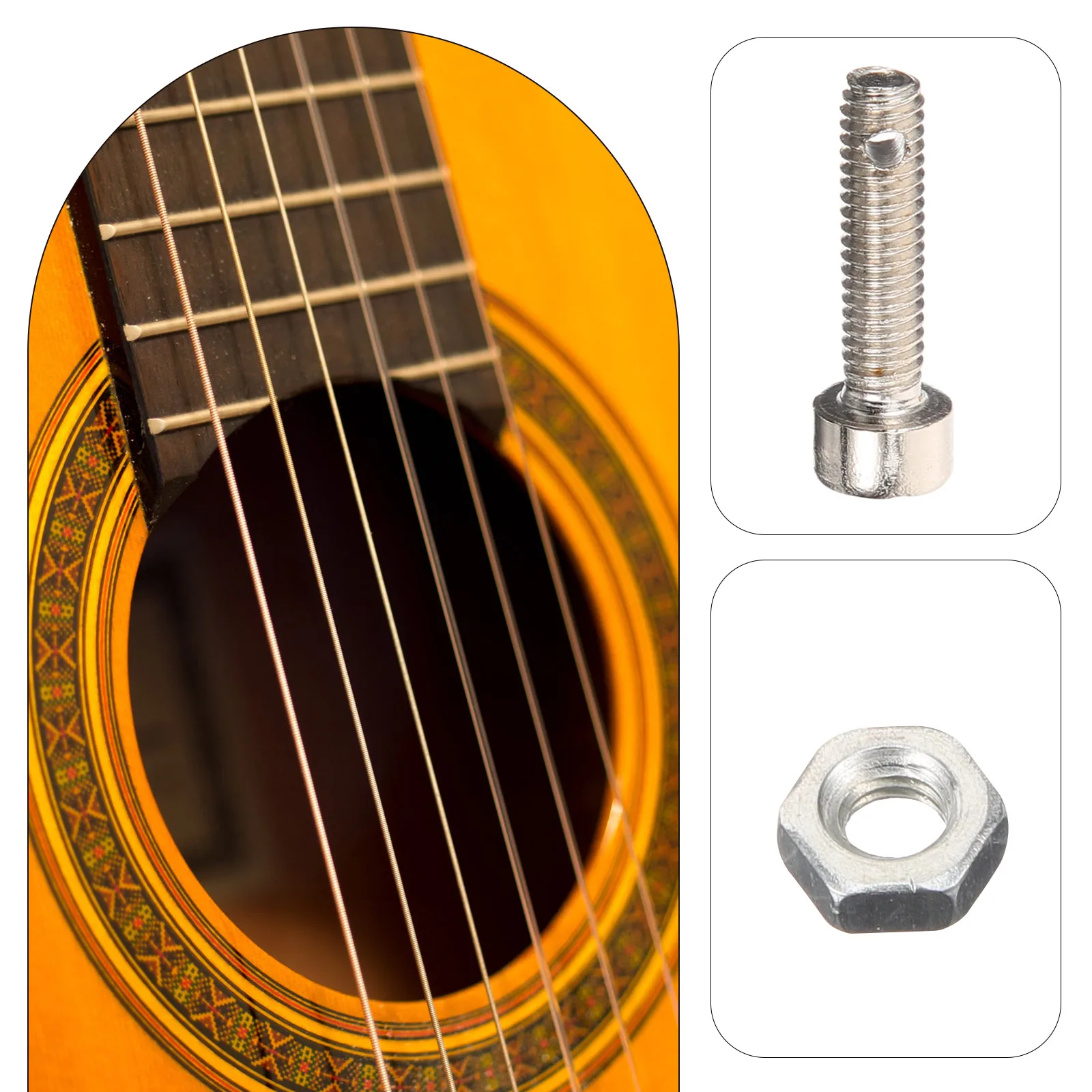 

10 Pcs Screw Guitar Accessories Stainless Steel Inner 6-angle Screws Chord Practice Tool