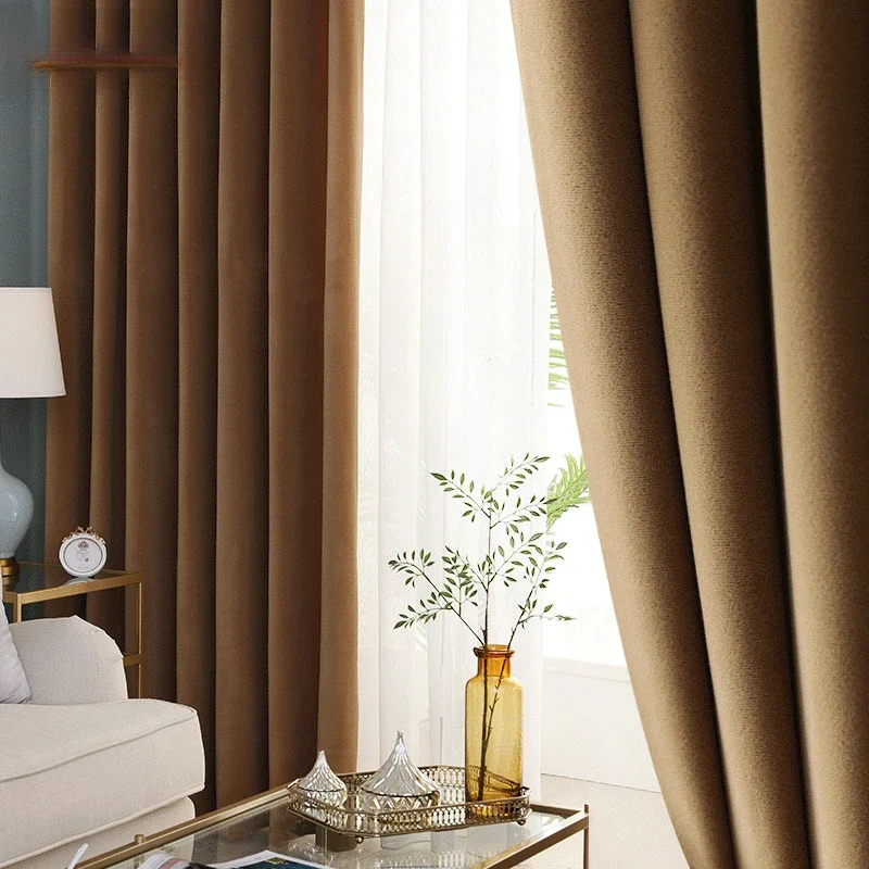 Thickened Australian Wool Curtains for Bedroom Living Room Simple Japanese Style Light Luxury High Blackout Curtains Customized