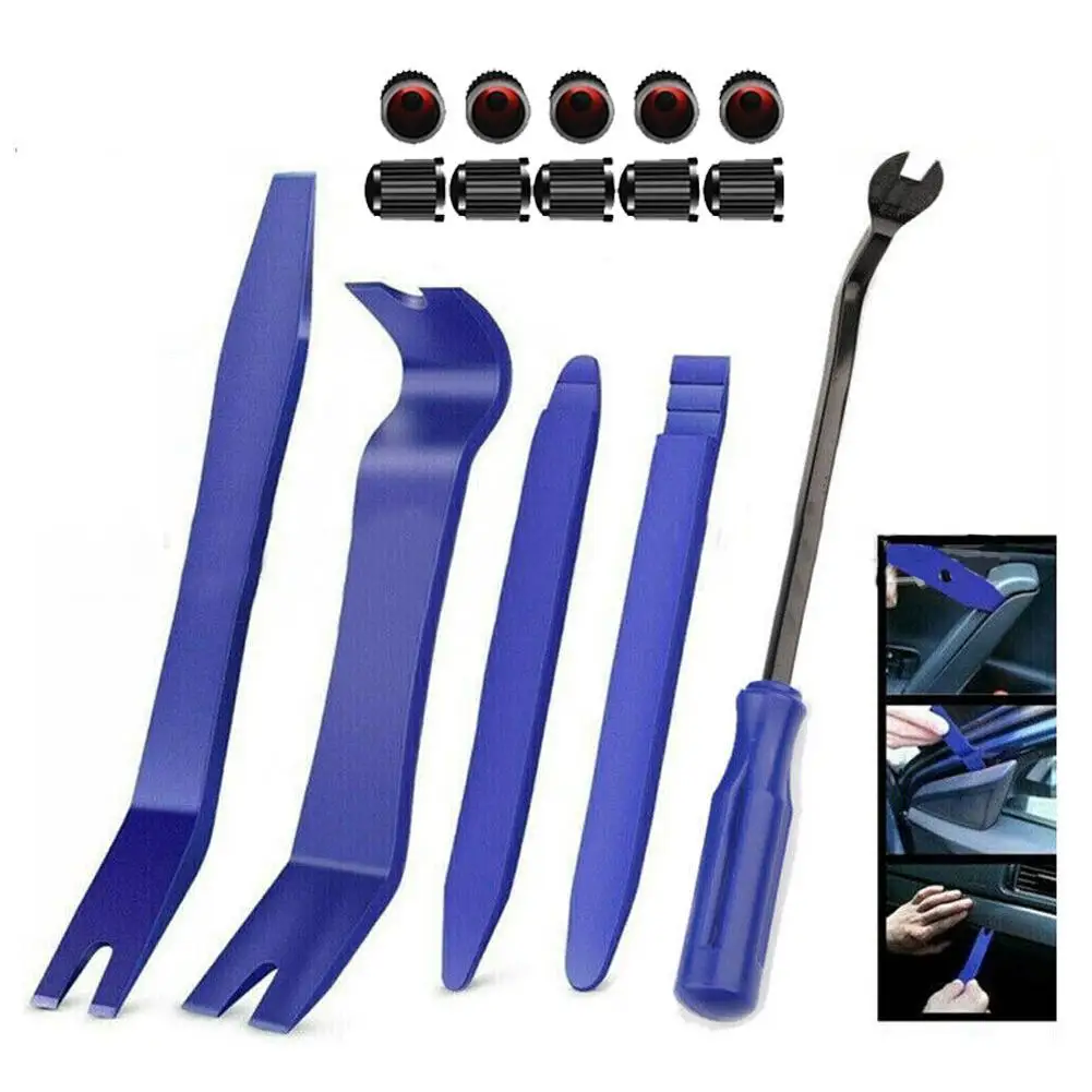 

5pcs/set Car Door Clip Panel Radio Trim Removal Tool Kits Plastic Car Dismantlers Interior Seesaw Conversion Car Repairing Tools