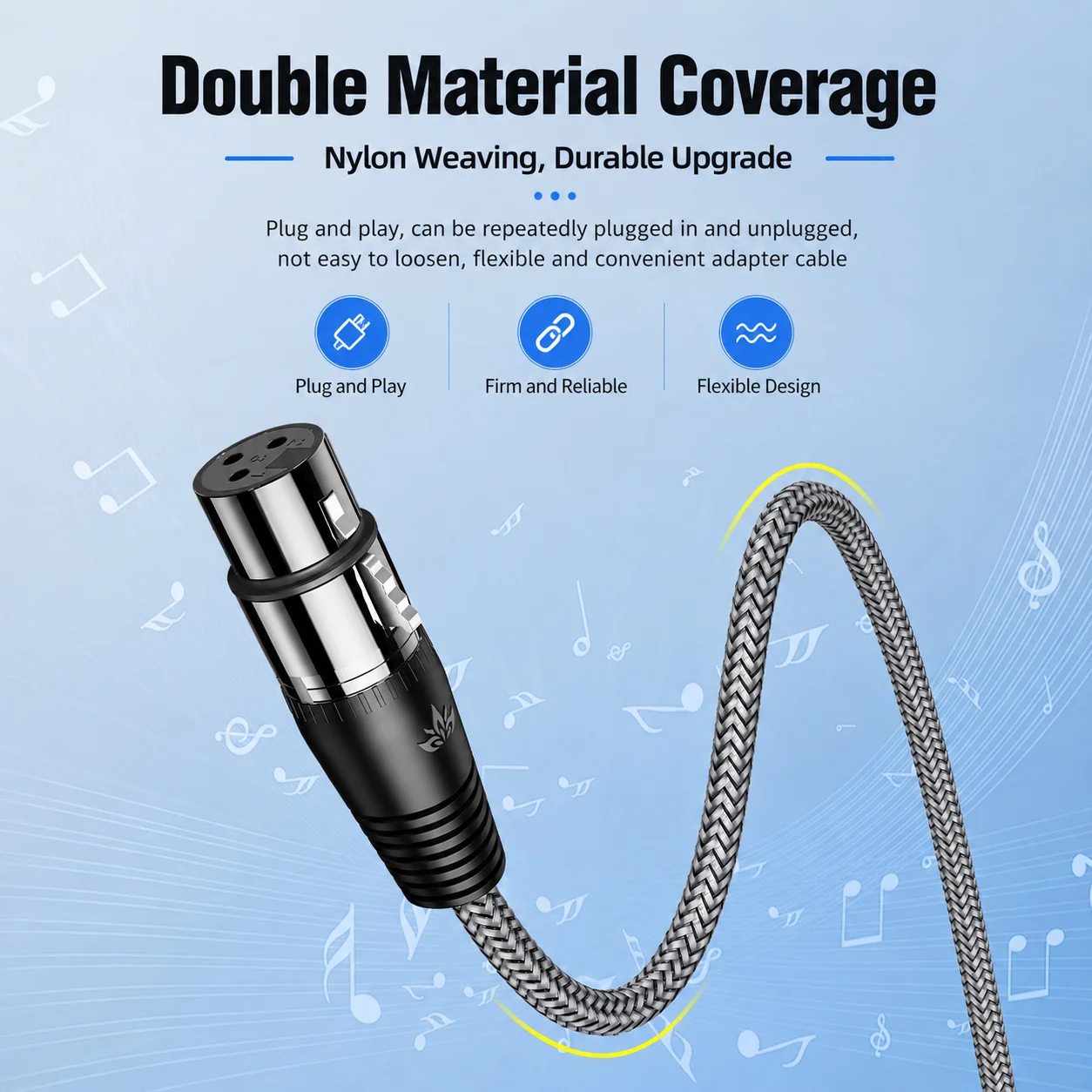 Riksoin 3.5mm to XLR Female Audio Cable, 1/8 Inch TRS to XLR Microphone Adapter Cord for Mixer, Speaker, Sound Card, Studio Gear