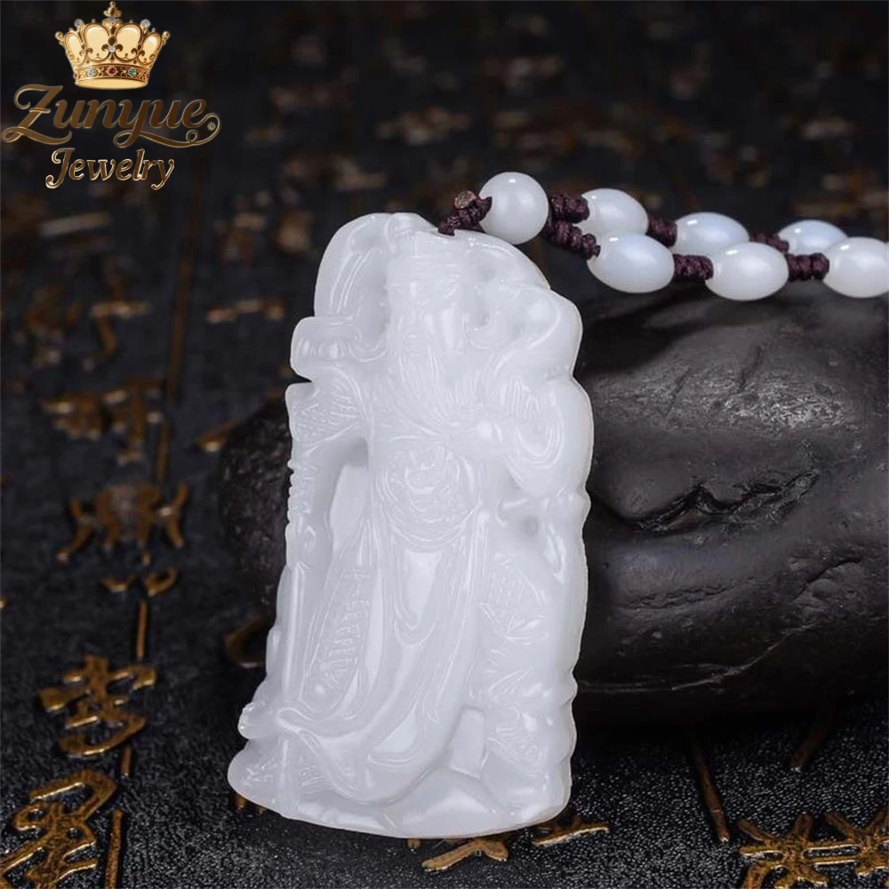 

Natural Hetian White Jade Guan Gong Pendant Luxury Quality Jewelry Best Selling Fashion Jewelry Charms Exquisite Elegant Popular