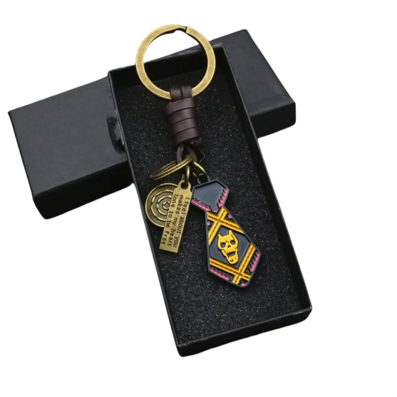 جوجوس غريب مغامرة المفاتيح الجلود مفتاح سلسلة كيرينغ سلاسل المفاتيح للرجال السهم أنيمي اكسسوارات مفتاح قلادة عصابة llaveros