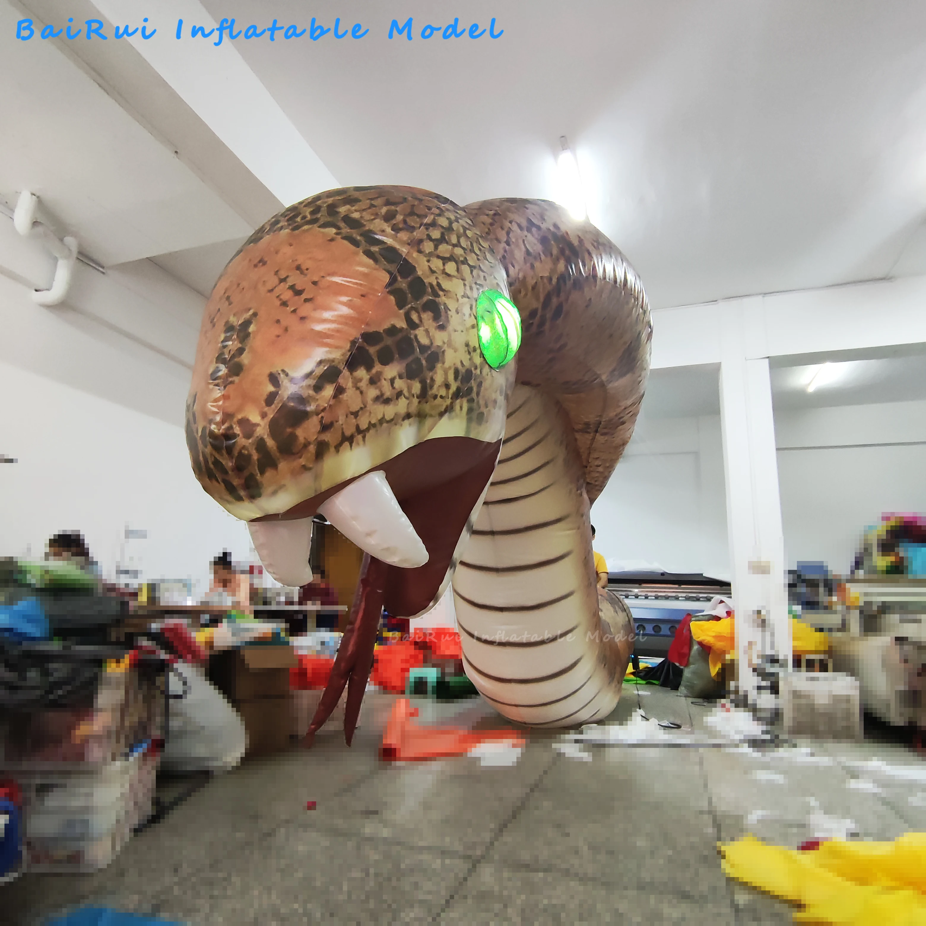 Riesige aufblasbare 3D-Schlange, Python-Simulation, Kobra mit farbwechselndem LED-Licht, leuchtenden Augen, Event- und Bühnendekoration, Spielzeug – Detail 6