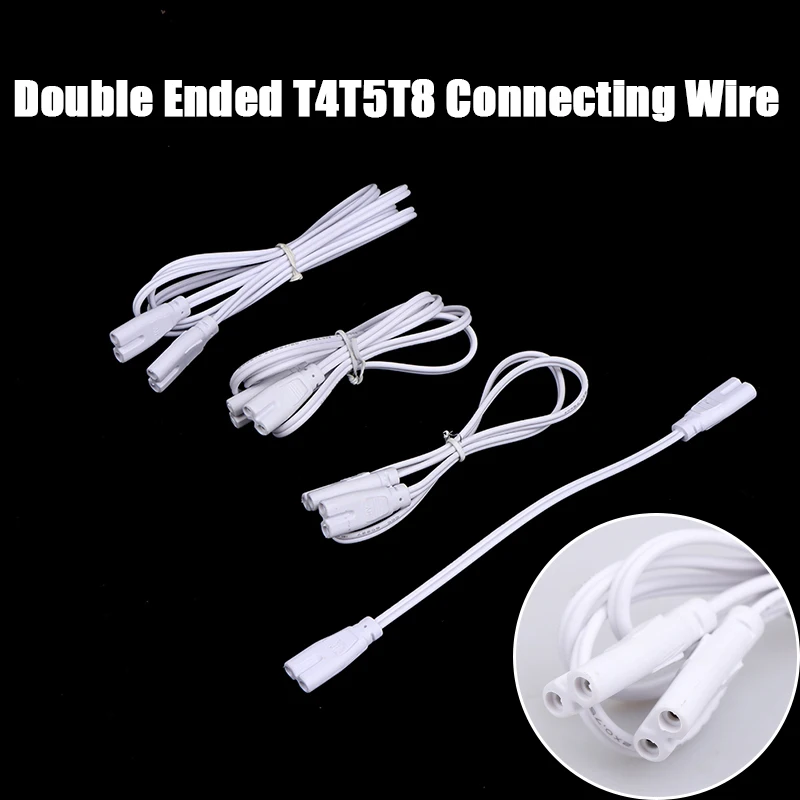 1pc LED Tube Lamp Connected Cord Flexiable Connecting Cable T4 T5 T8 Light Connector Single And Double-ended Tandem Plug Wires