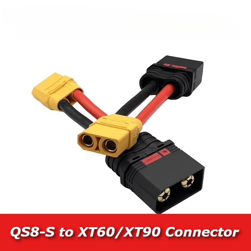 QS8 to XT60 XT90 Male Female Connector Cable Model Airplane Plug Conversion Connection Line Anti-sparking to XT90 Adapter Wire