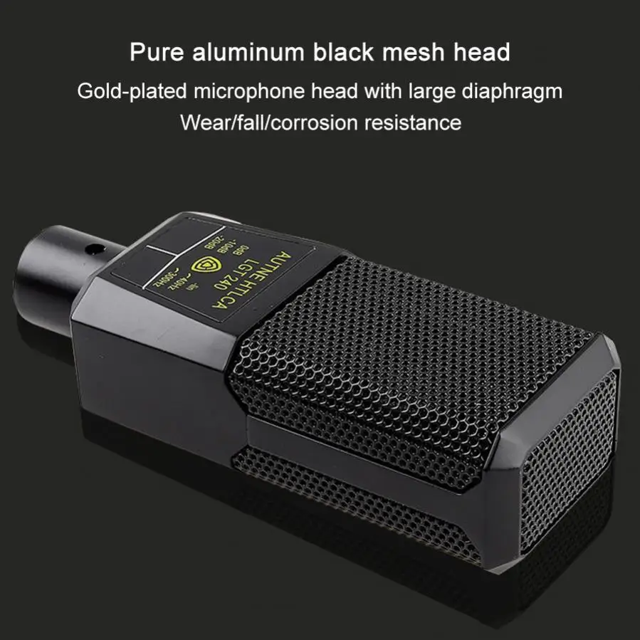 LGT240 Professional Condenser Microphone Mic Large Diaphragm Square Computer Mobile Phone K Song Live Streaming Microphone