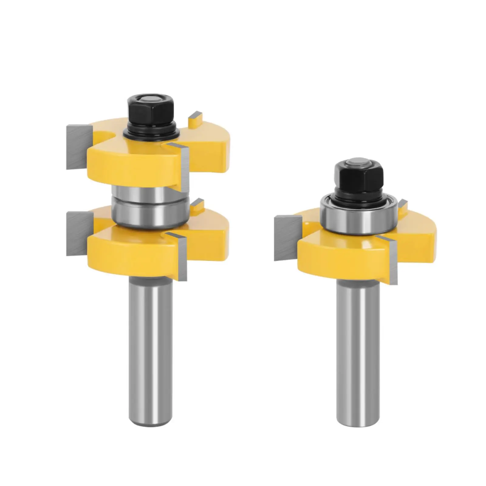 2Pcs/Set 1/2-inch Shank Tongue & Groove Router Bits Kit 1-7/8in Tenon Milling Cutter For Wood Woodworking Tools Bit