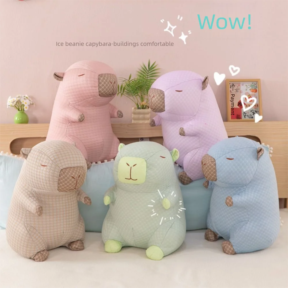 

Fluffy Cool Surface Capybara Ice Silk Refreshing Capybara Pillow Lovely Summer Cool Beans Capybara Office Nap Pillow