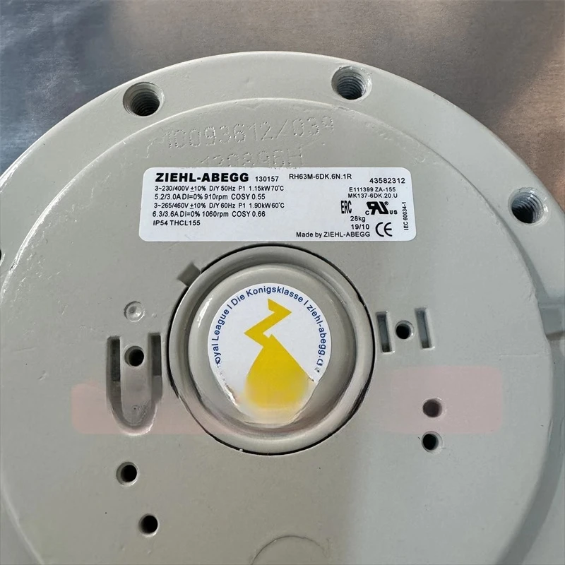 

Germany Xerox ZIEHL-ABEGG RH63M-6DK.6N.1R New centrifugal industrial fan