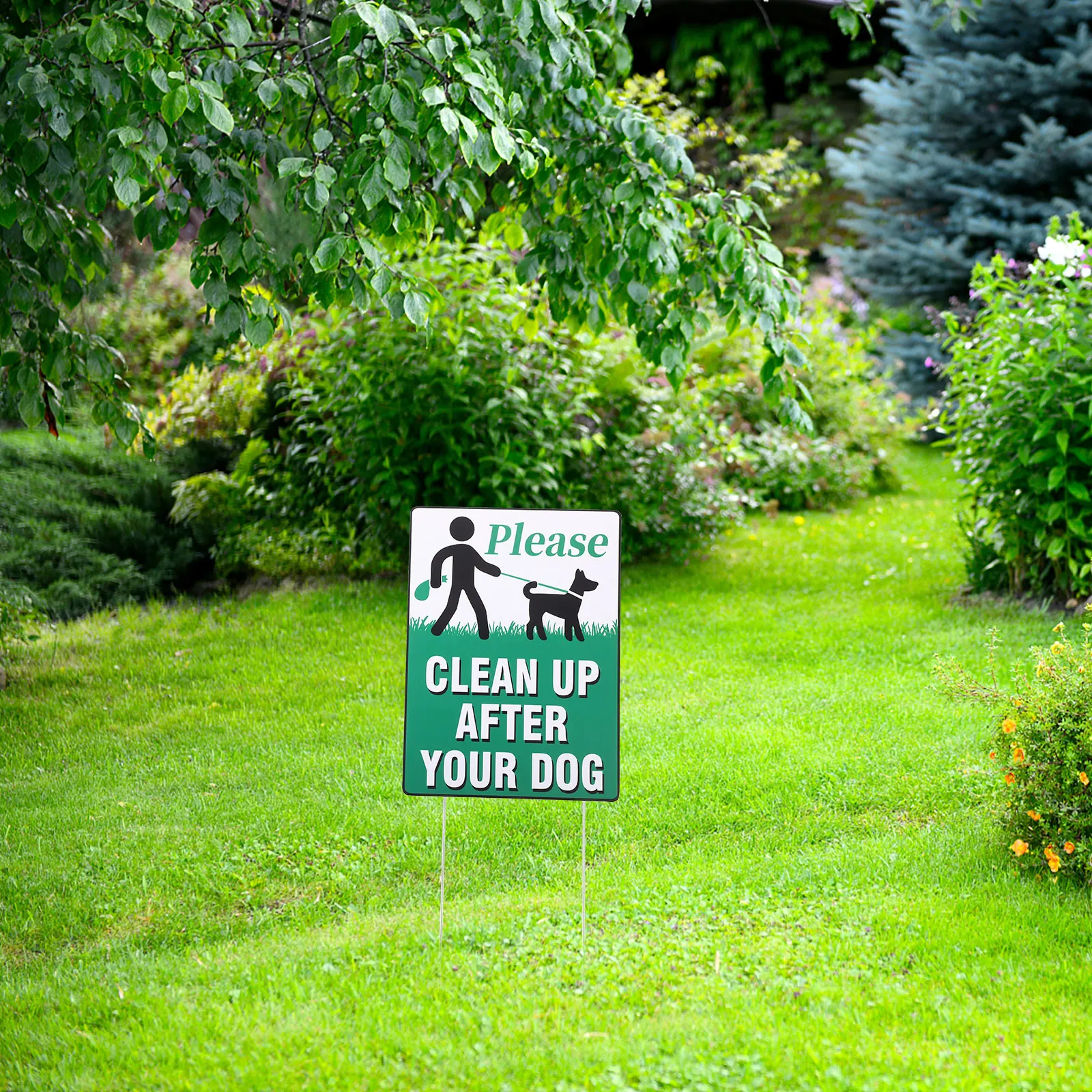 

3pcs Dog Poop Warning No Pet Littering Sign Yard Garden Lawn Decor Plastic Durable Double Sided High Visibility Pick Up After